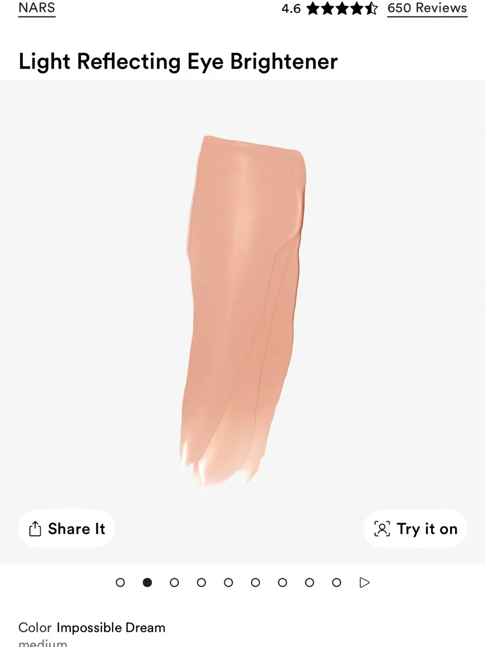NARS eye brightener in impossible dream